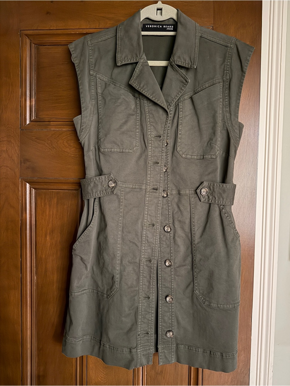 Veronica Beard Jeans Jax Shirt Dress - Army Green size 4